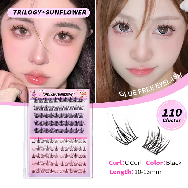 Eyelash Extension No 10 - 100-160Cluster для наращивания ресниц, клей не