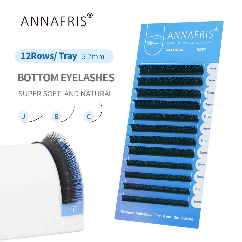 Eyelash Extension For Asian Eyes - ANNAFRIS нижние ресницы 5-7 мм смешанные