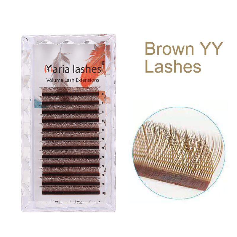 Eyelash Extension Yy - MARIA Коричневые ресницы в форме YY,