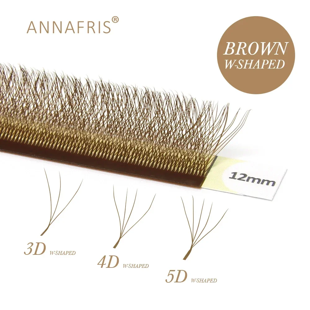 Eyelash Extension Yy - ANNAFRIS Коричневые W-образные наращивание ресниц 2D