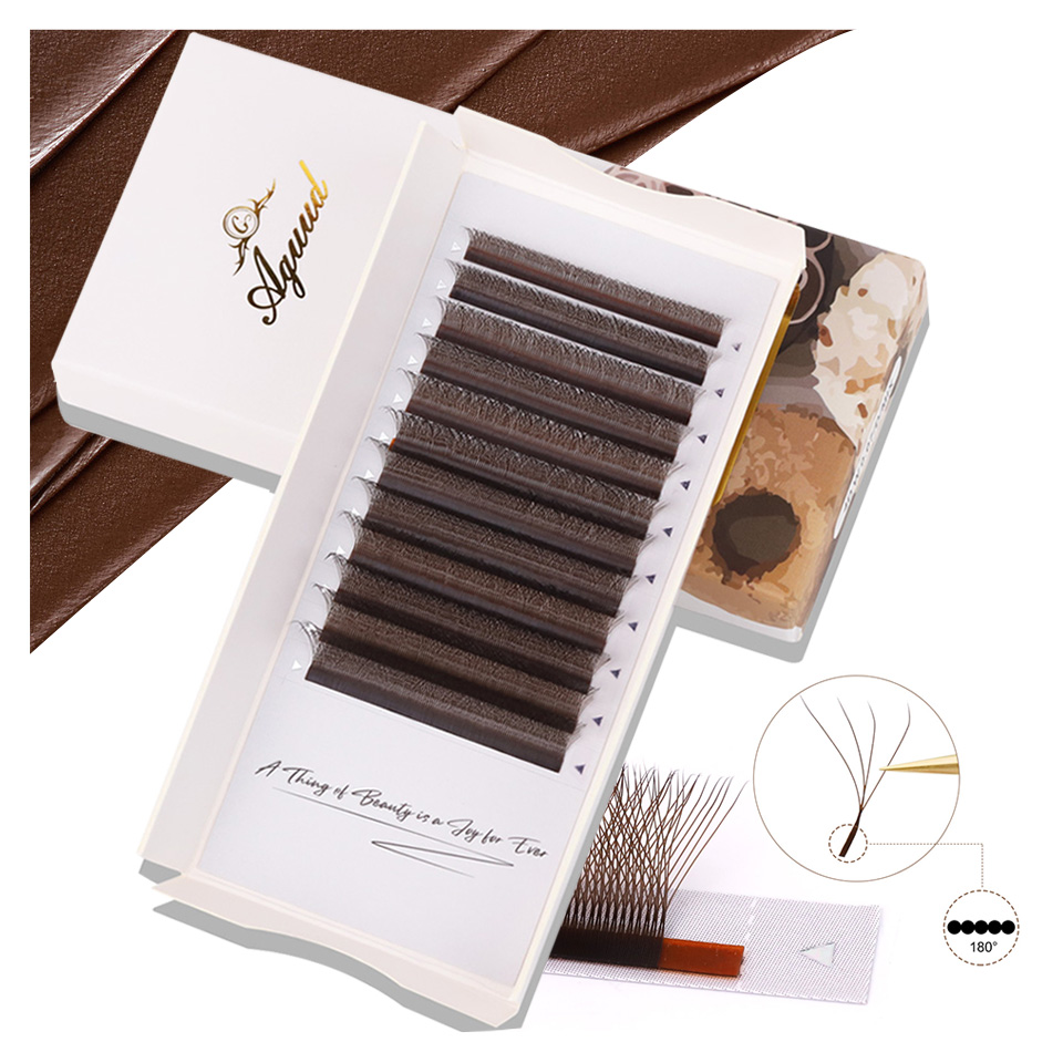 Eyelash Extension Yy - AGUUD Коричневые 4D W-образные накладные ресницы