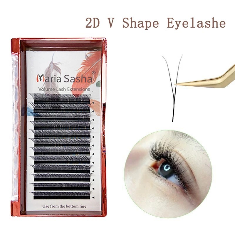 Eyelash Extension For Asian Eyes - MARIA 2D Y-образные ресницы, ручные 2D