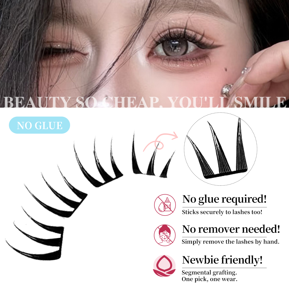 Накладные ресницы феи без густ – обзор и цена Eyelash Extension No 10