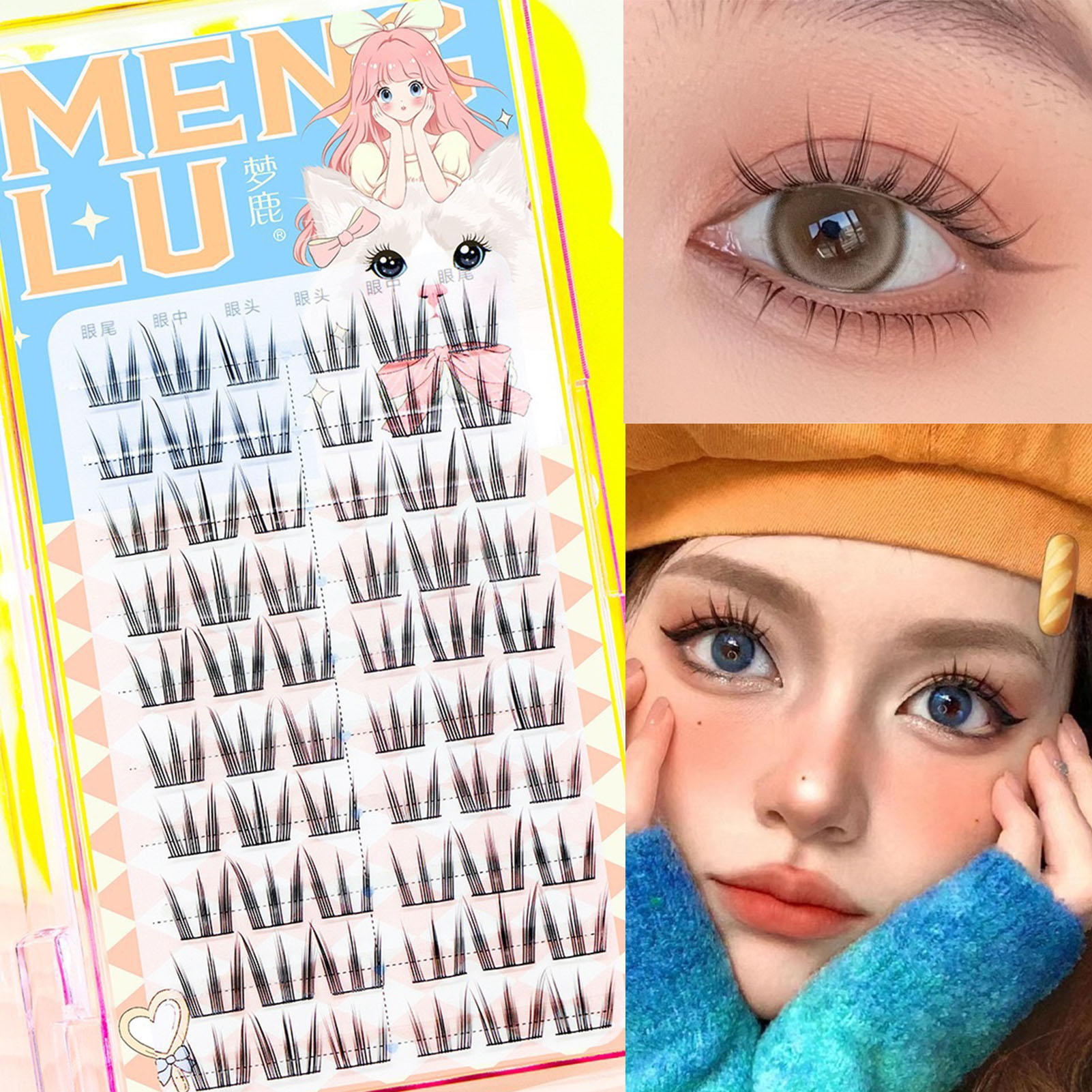 10-рядные накладные ресницы с  – обзор и цена Eyelash Extension In Chinese