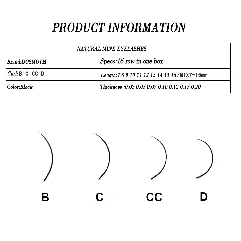 DOSMOTH 10 коробок 16 рядов 7- – обзор и цена Eyelash Extension For Asian Eyes